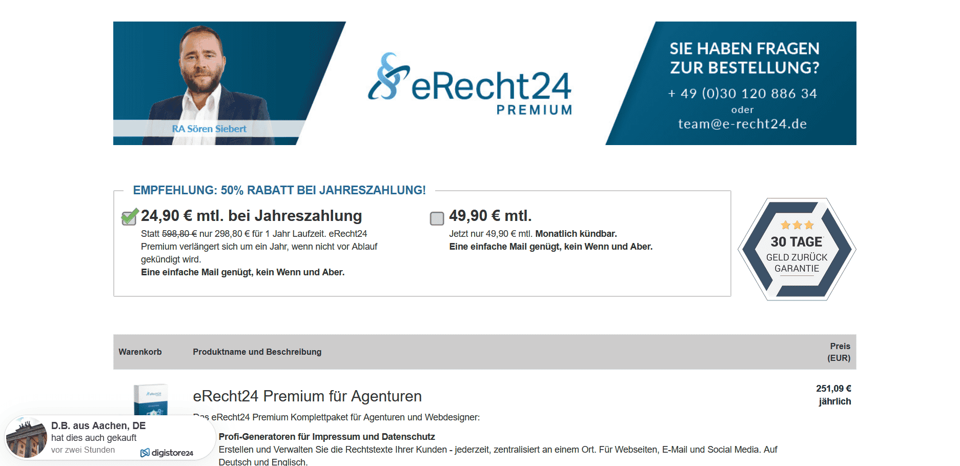 eRecht24 premium kosten